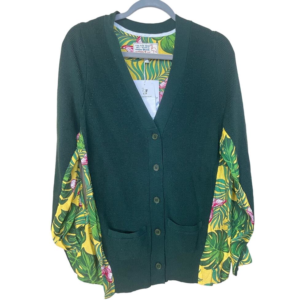 Sandrine Rose Palmtree Cardigan XS new with tags
